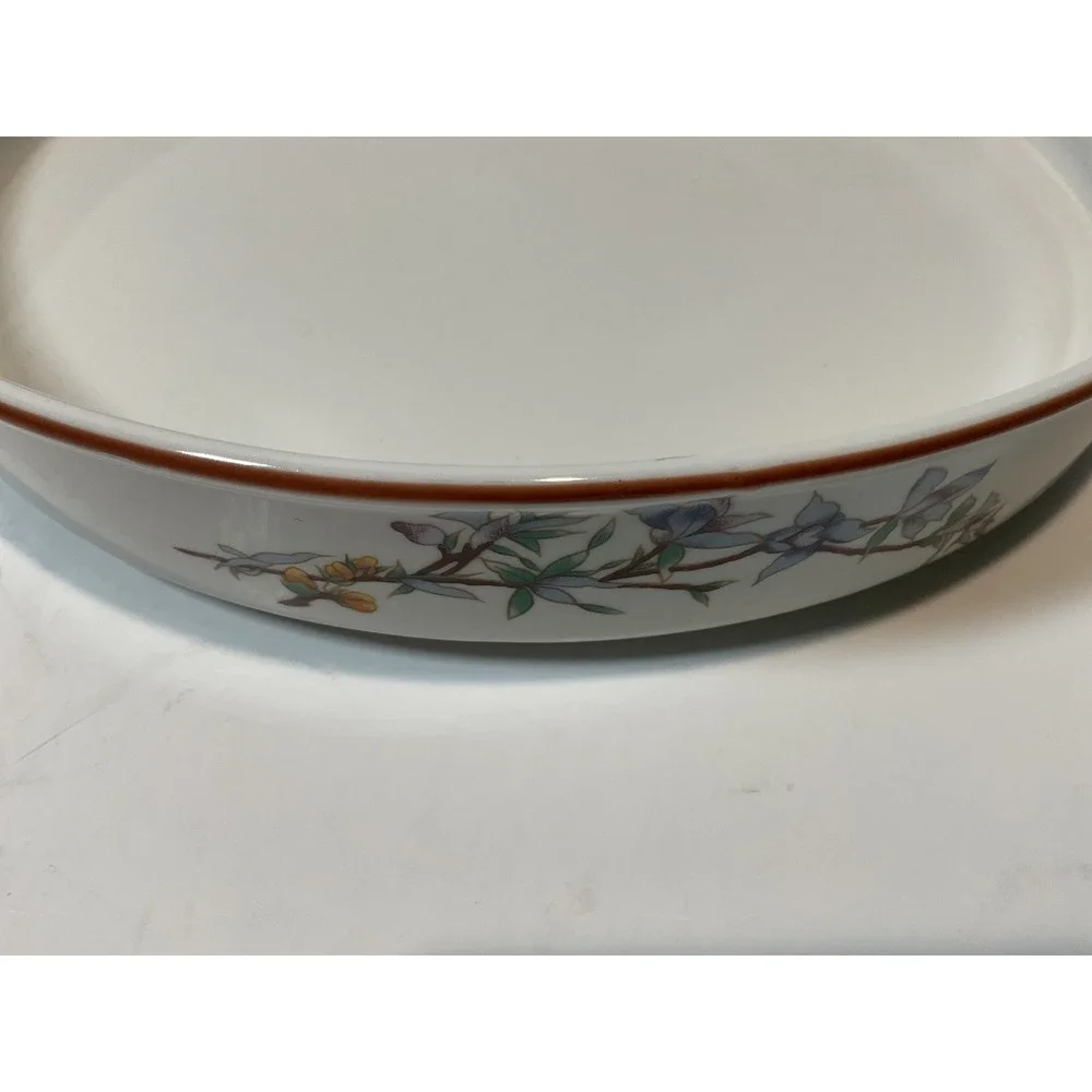 Woodhill Fine Bakeware‎ Round Floral Serving Pie Plate Dish Microwave Oven Safe